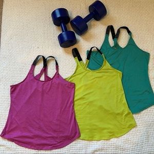 SOYBU 3 Tank Tops pink, Lime Green, Teal - Size Large